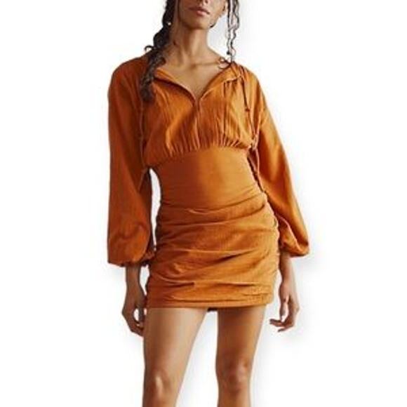 Free People sz medium terra cotta orange The Only One Mini Dress new with tags - Picture 1 of 7